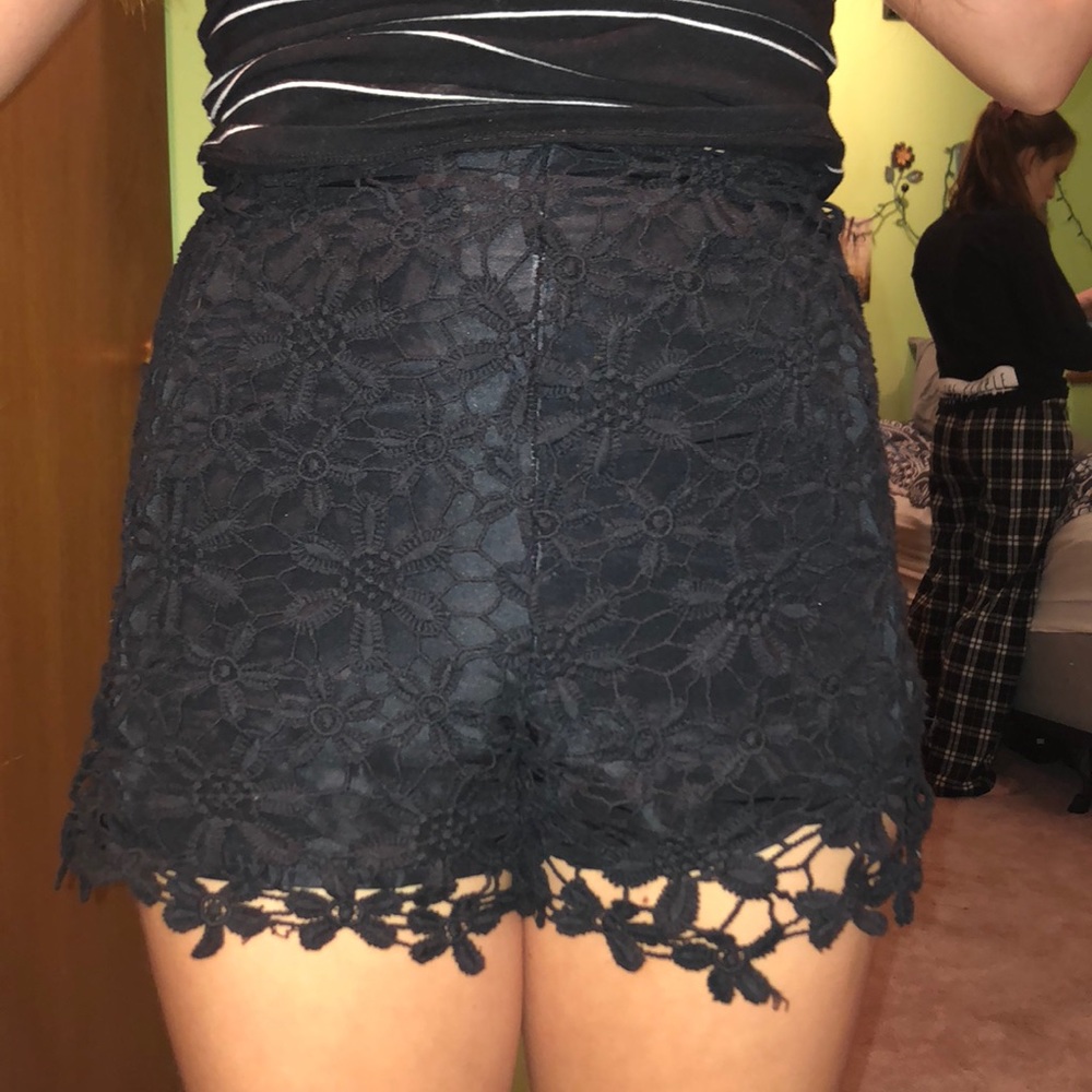 black lace shorts